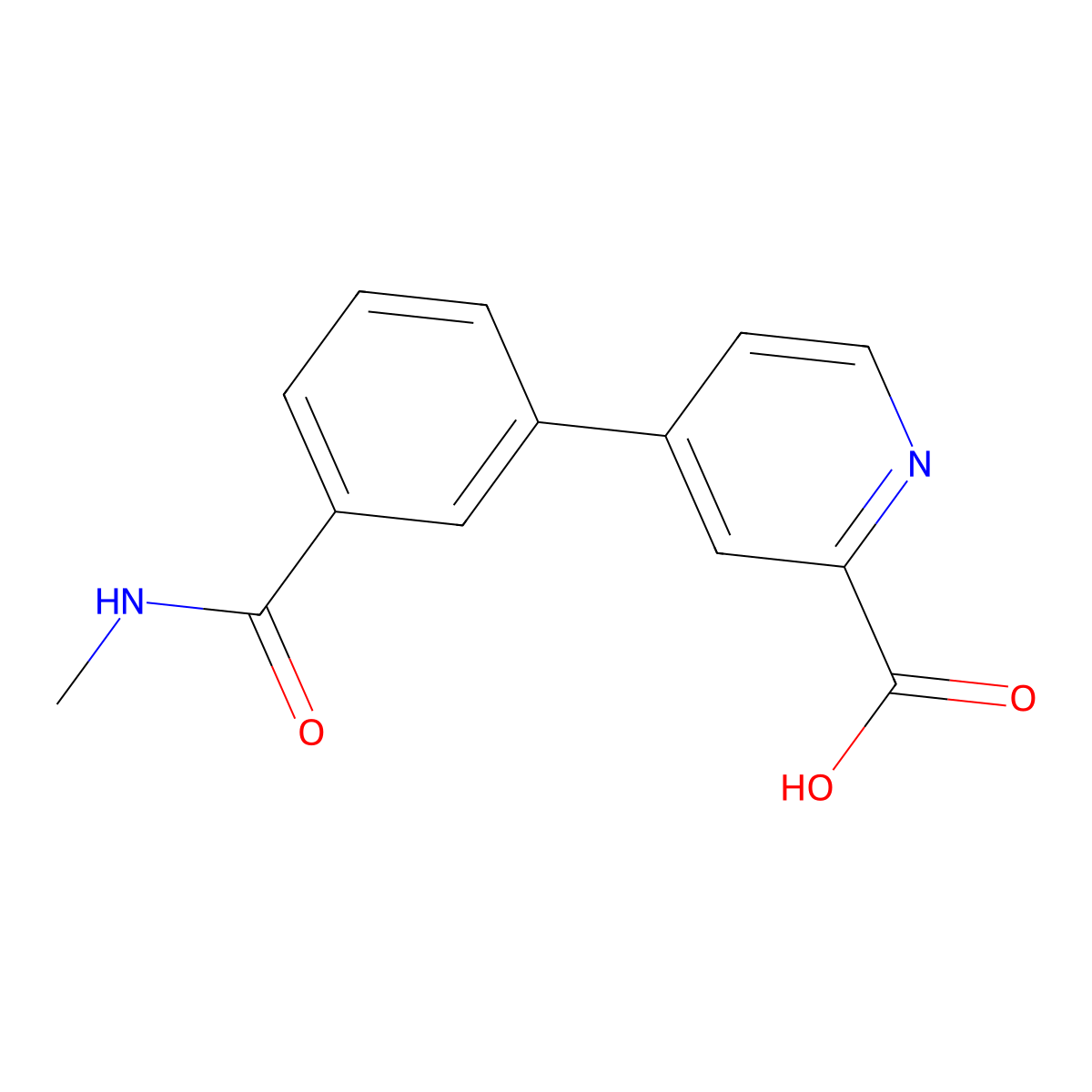 4-[3-(N-Methylaminocarbonyl)phenyl]picolinic acid molecular structure, CAS 1261910-16-0