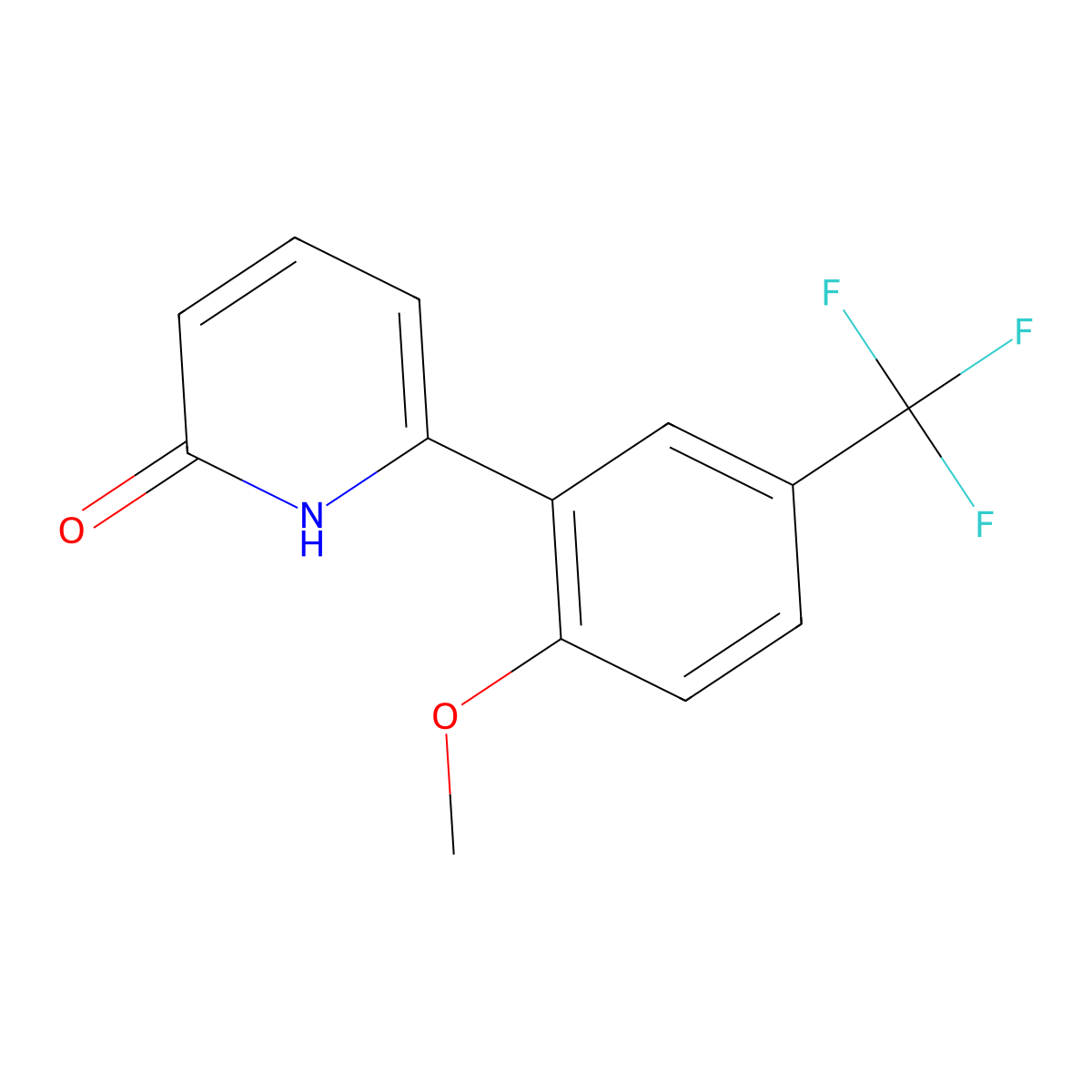 2-Hydroxy-6-(2-methoxy-5-trifluoromethylphenyl)pyridine molecular structure, CAS 1261910-22-8