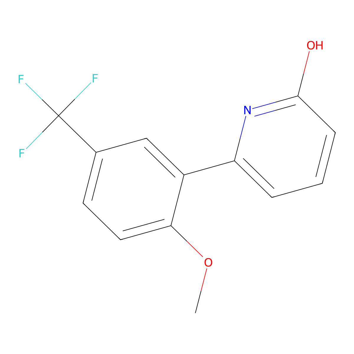 2-Hydroxy-6-(2-methoxy-5-trifluoromethylphenyl)pyridine molecular structure, CAS 1261910-22-8