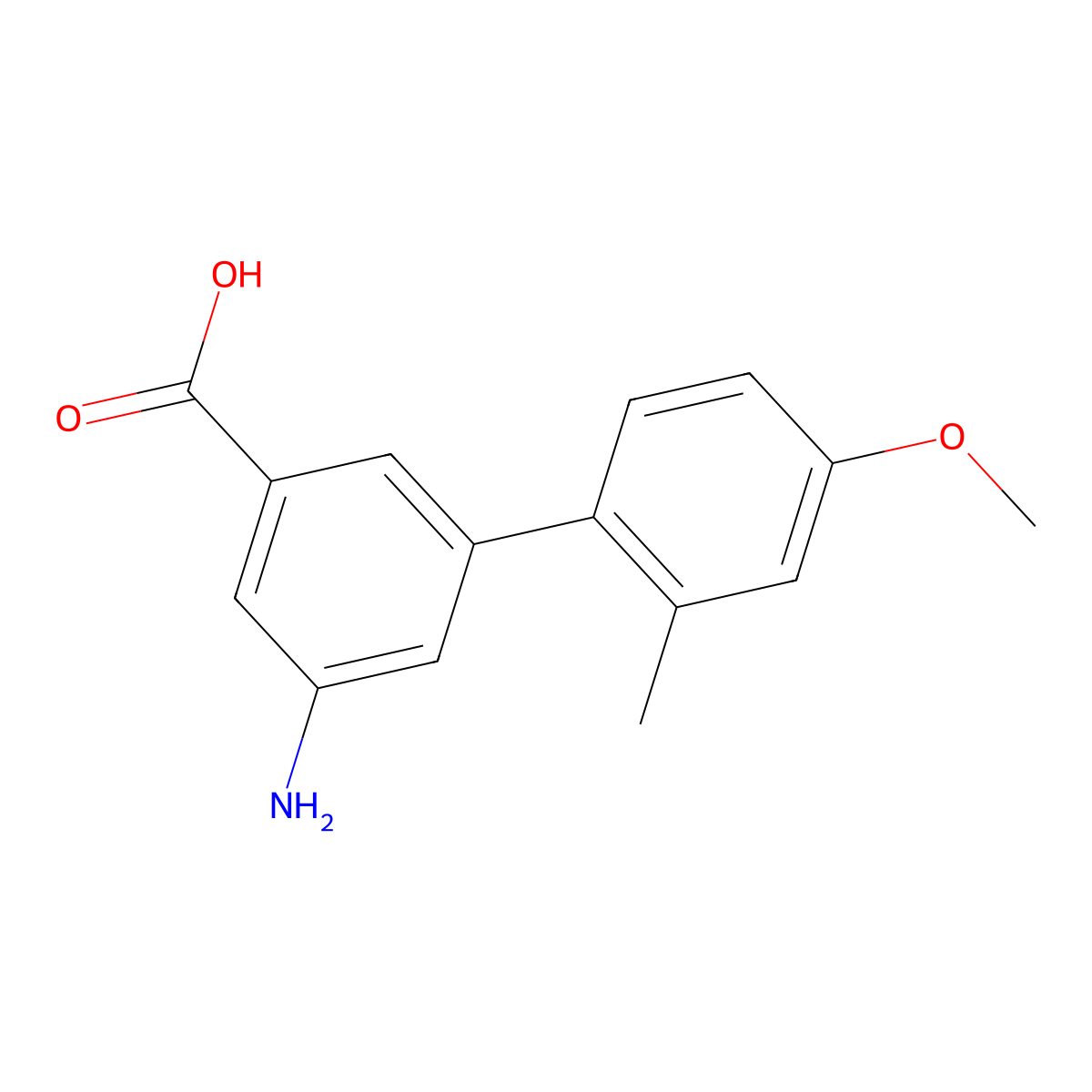 3-Amino-5-(4-methoxy-2-methylphenyl)benzoic acid molecular structure, CAS 1261910-40-0
