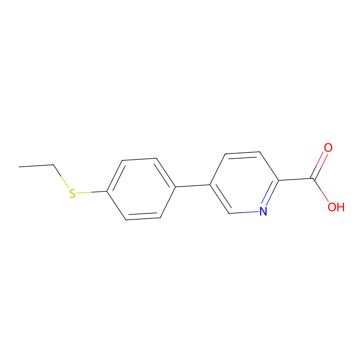 5-(4-Ethylthiophenyl)picolinic acid molecular structure, CAS 1261910-52-4