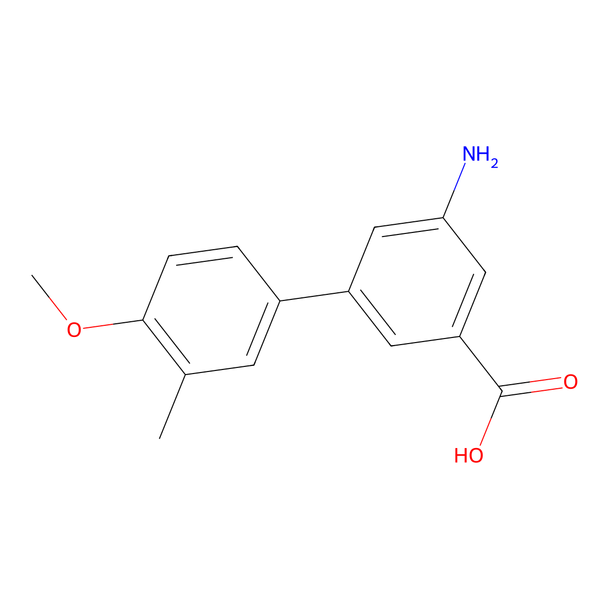 3-Amino-5-(4-methoxy-3-methylphenyl)benzoic acid molecular structure, CAS 1261910-54-6