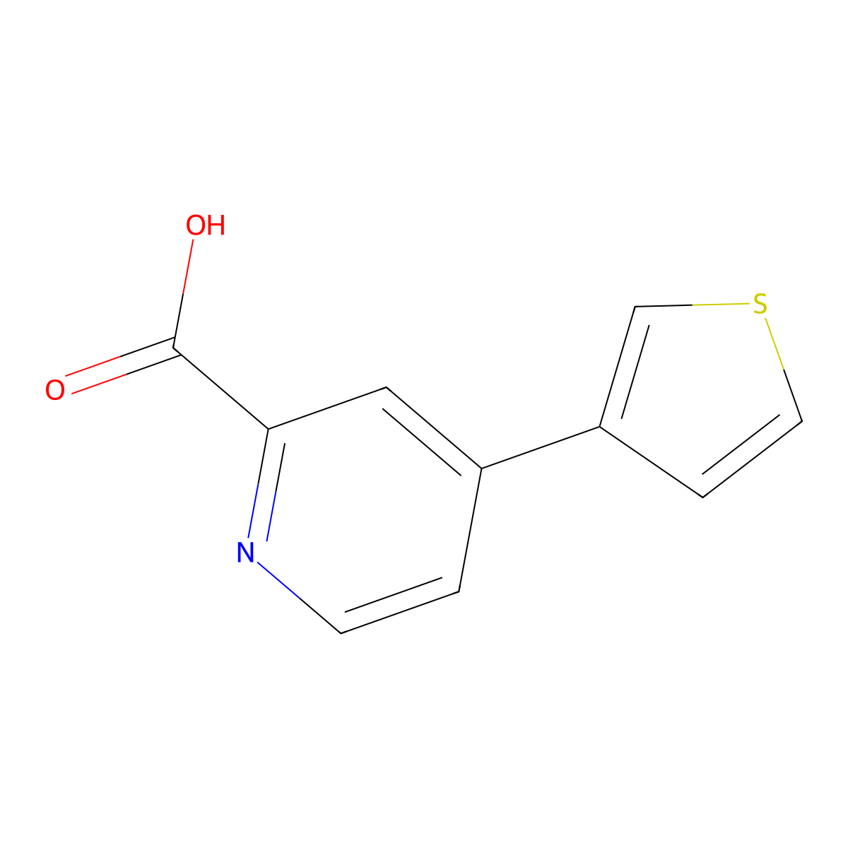 4-(Thiophen-3-YL)picolinic acid molecular structure, CAS 1261910-72-8