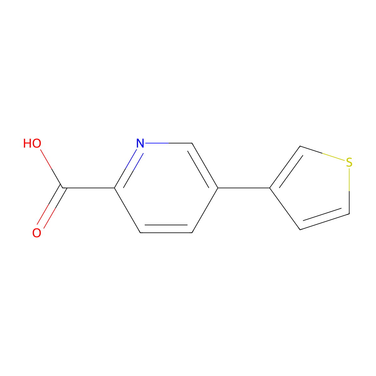 5-(Thiophen-3-YL)picolinic acid molecular structure, CAS 1261910-76-2