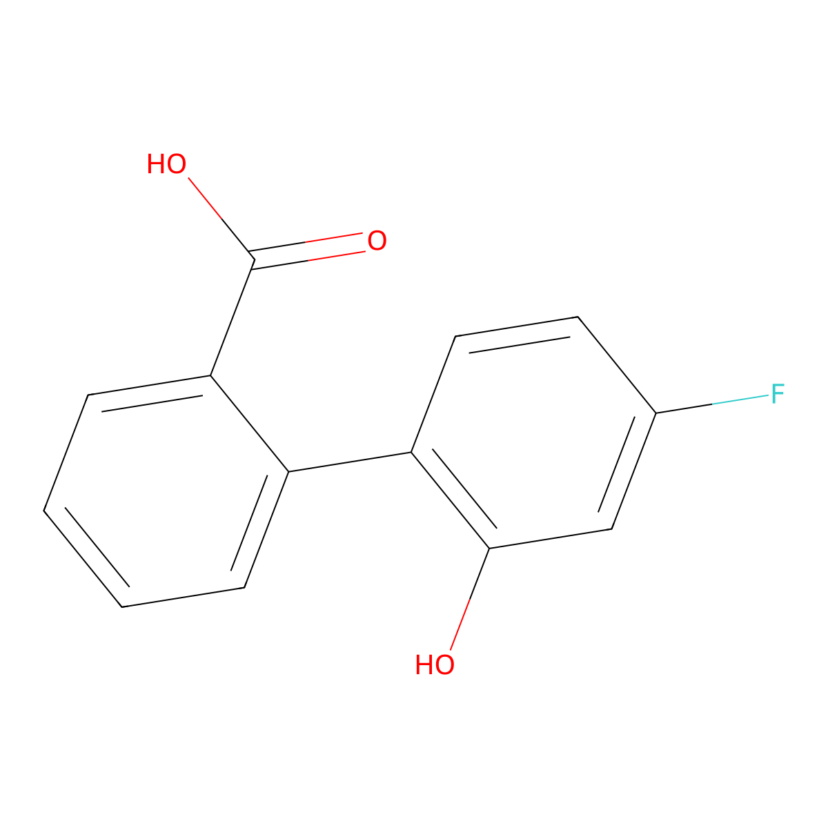 2-(4-Fluoro-2-hydroxyphenyl)benzoic acid molecular structure, CAS 1261910-79-5