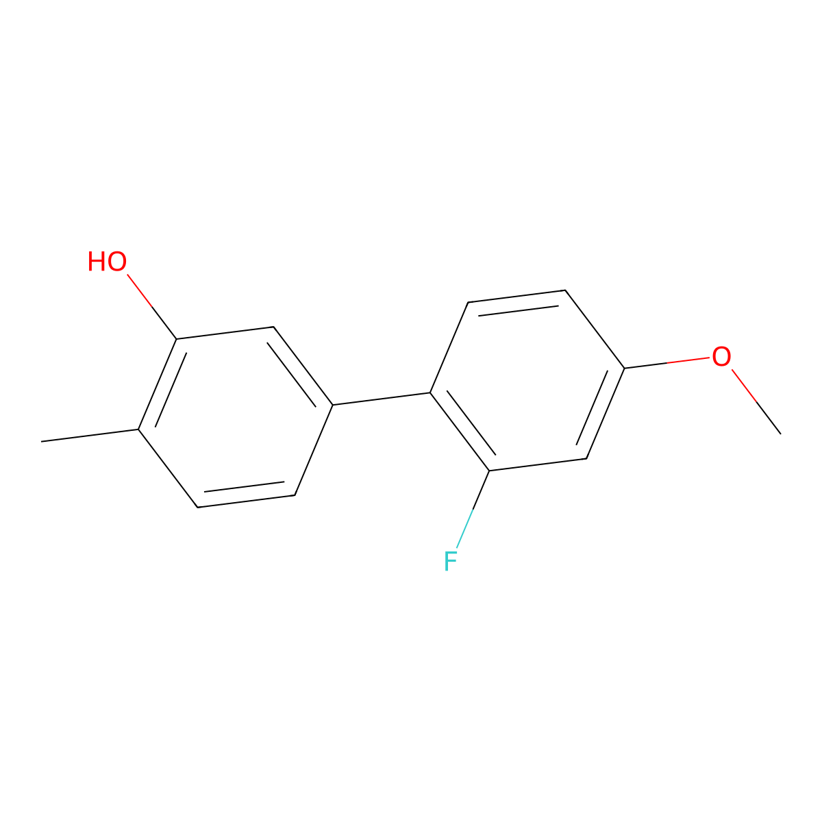 5-(2-Fluoro-4-methoxyphenyl)-2-methylphenol molecular structure, CAS 1261910-95-5