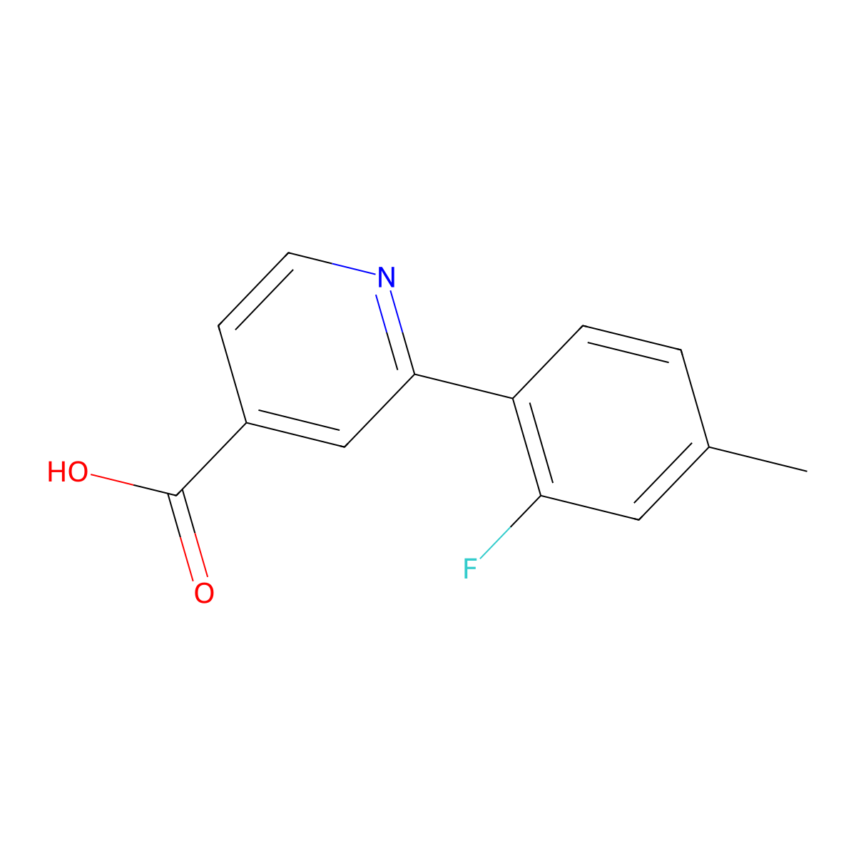 2-(2-Fluoro-4-methylphenyl)isonicotinic acid molecular structure, CAS 1261911-28-7