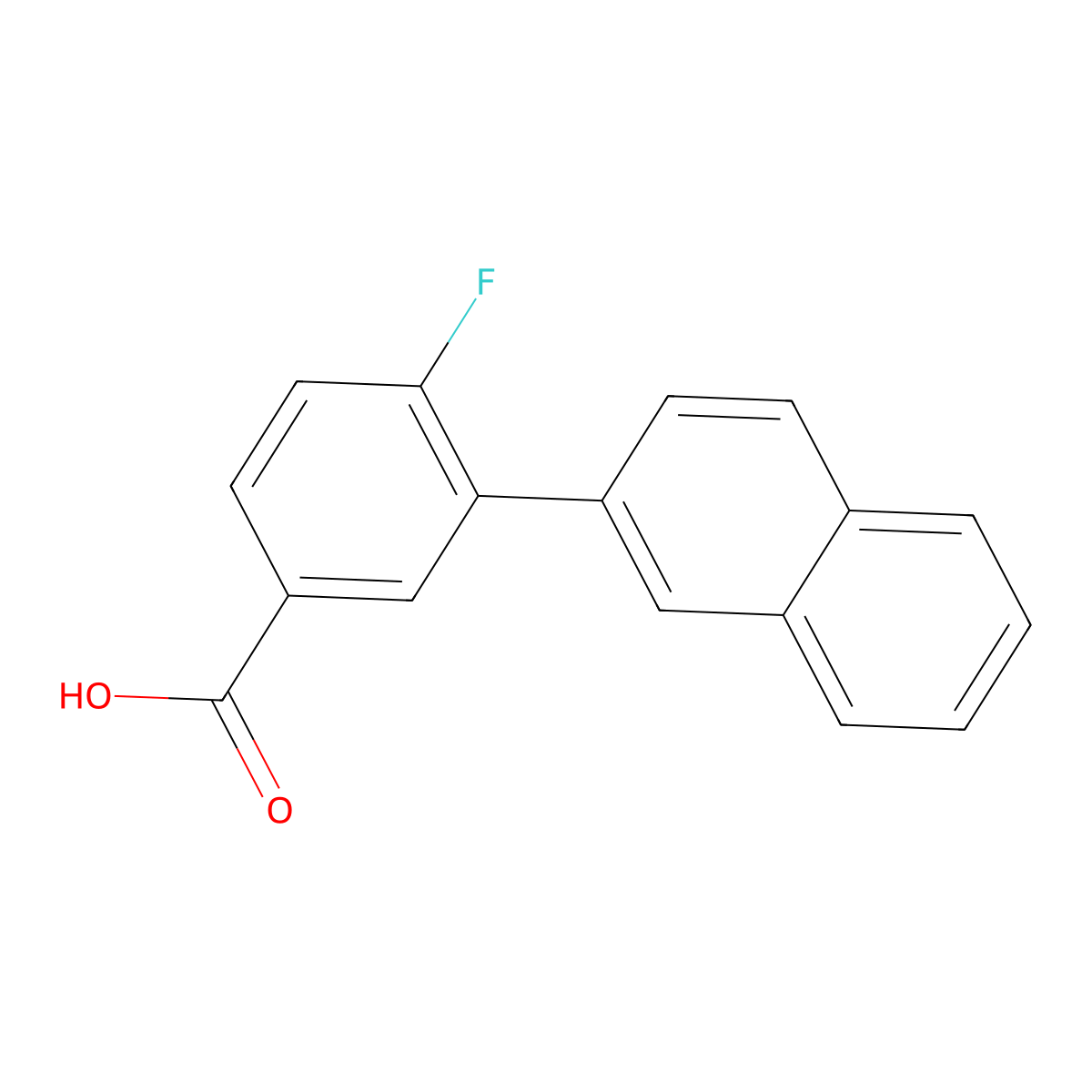4-Fluoro-3-(naphthalen-2-YL)benzoic acid molecular structure, CAS 1261911-29-8