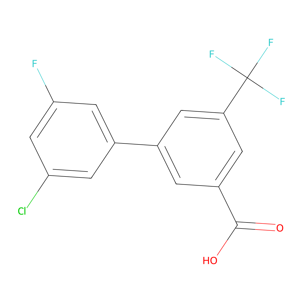 3-(3-Chloro-5-fluorophenyl)-5-trifluoromethylbenzoic acid molecular structure, CAS 1261911-33-4