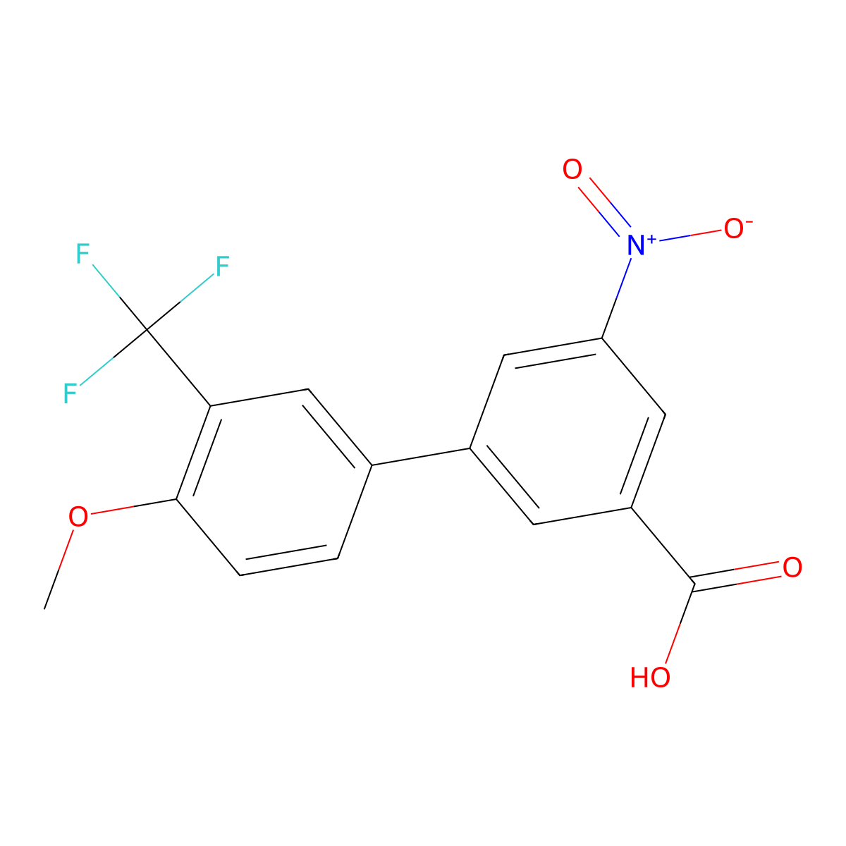 3-(4-Methoxy-3-trifluoromethylphenyl)-5-nitrobenzoic acid molecular structure, CAS 1261911-36-7