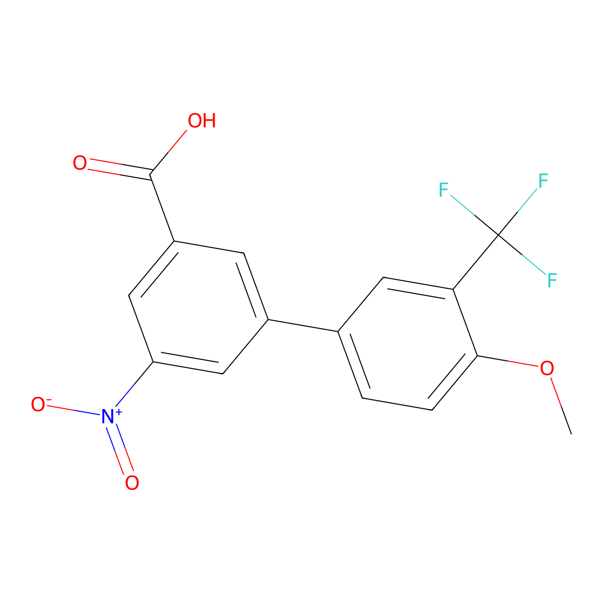3-(4-Methoxy-3-trifluoromethylphenyl)-5-nitrobenzoic acid molecular structure, CAS 1261911-36-7