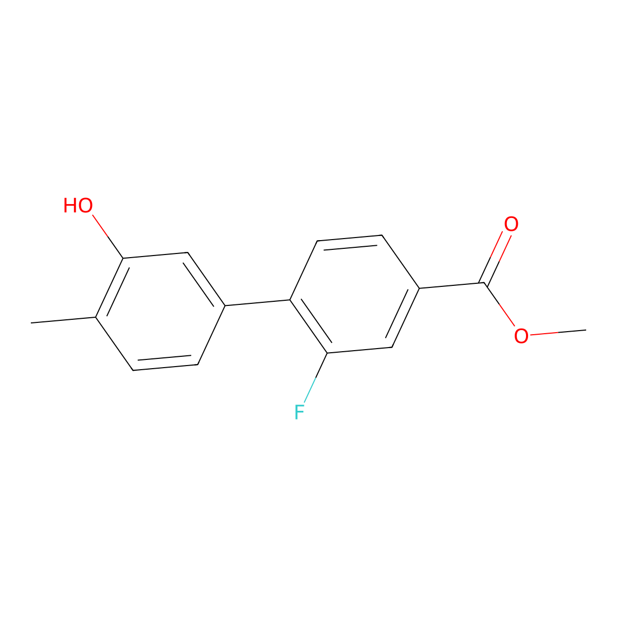 5-(2-Fluoro-4-methoxycarbonylphenyl)-2-methylphenol molecular structure, CAS 1261911-48-1