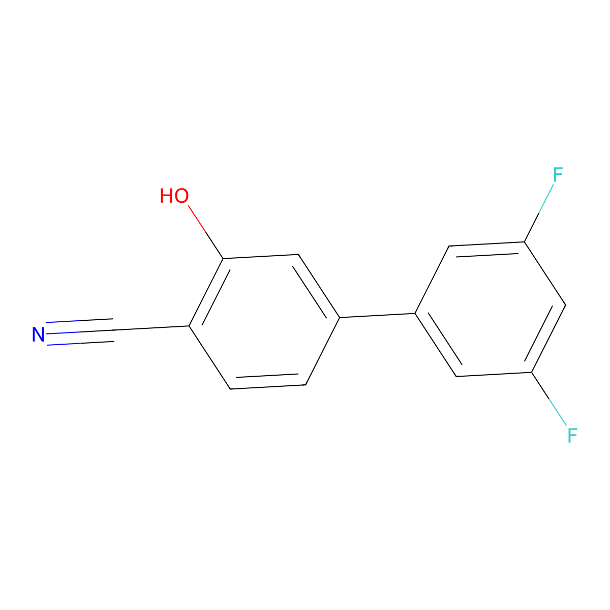 2-Cyano-5-(3,5-difluorophenyl)phenol molecular structure, CAS 1261911-55-0