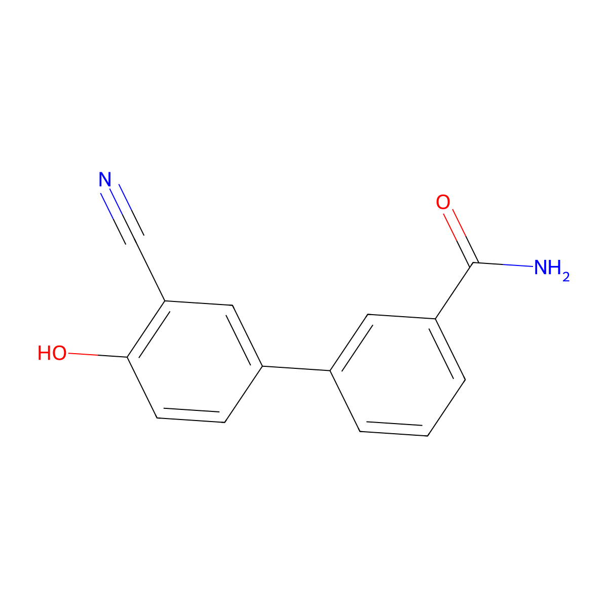 4-(3-Aminocarbonylphenyl)-2-cyanophenol molecular structure, CAS 1261911-63-0
