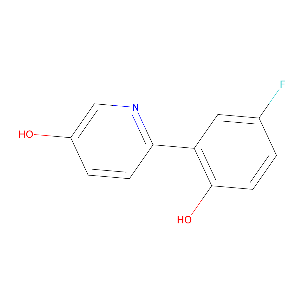 2-(5-Fluoro-2-hydroxyphenyl)-5-hydroxypyridine molecular structure, CAS 1261911-65-2