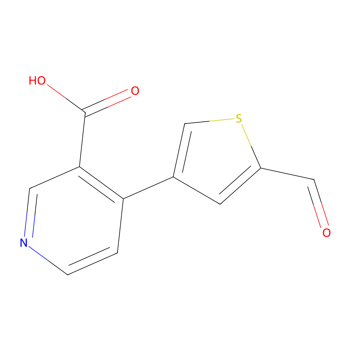 4-(2-Formylthiophen-4-YL)nicotinic acid molecular structure, CAS 1261911-68-5