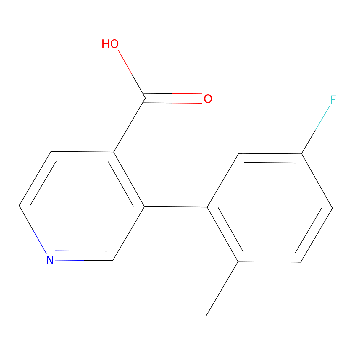 3-(5-Fluoro-2-methylphenyl)isonicotinic acid molecular structure, CAS 1261911-77-6