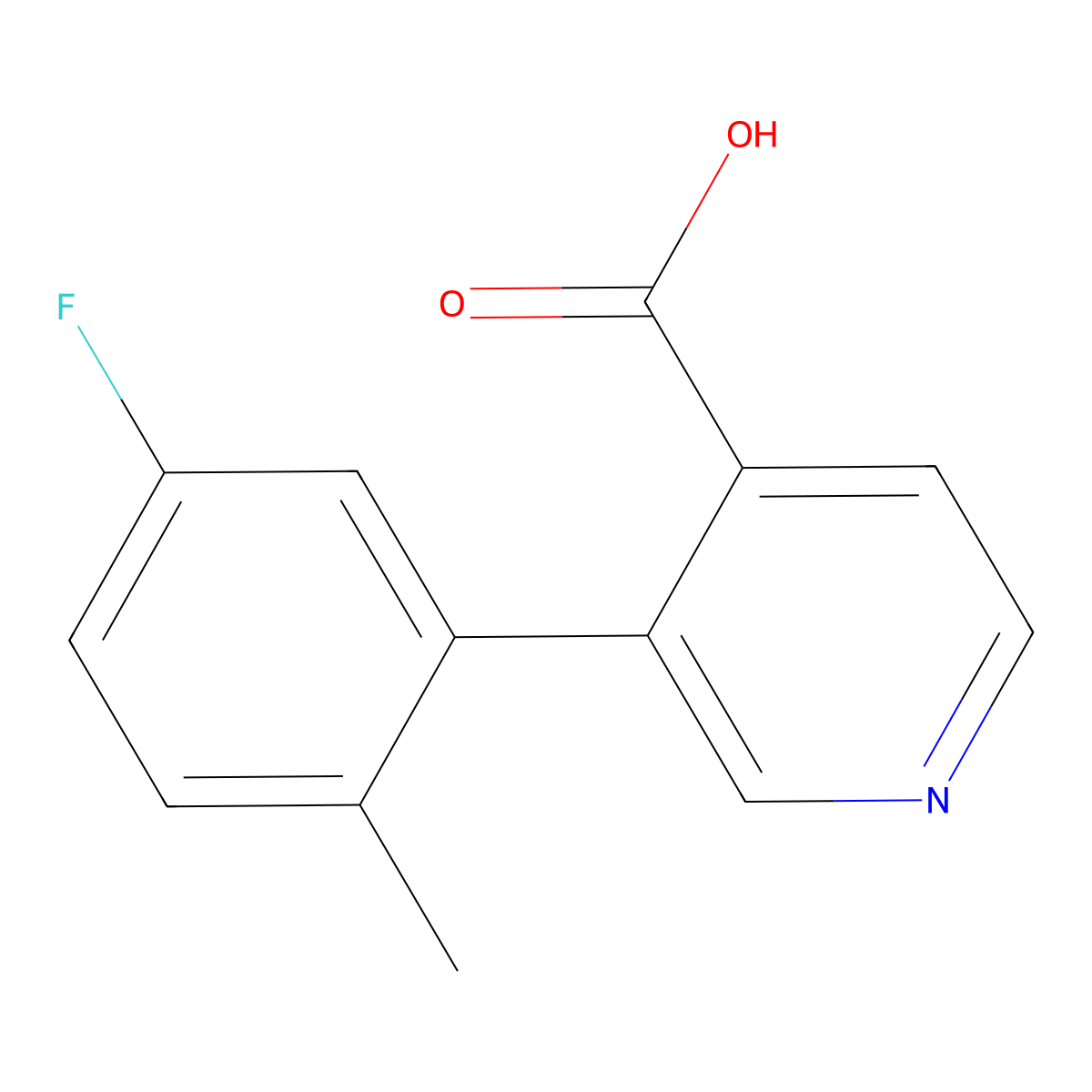 3-(5-Fluoro-2-methylphenyl)isonicotinic acid molecular structure, CAS 1261911-77-6