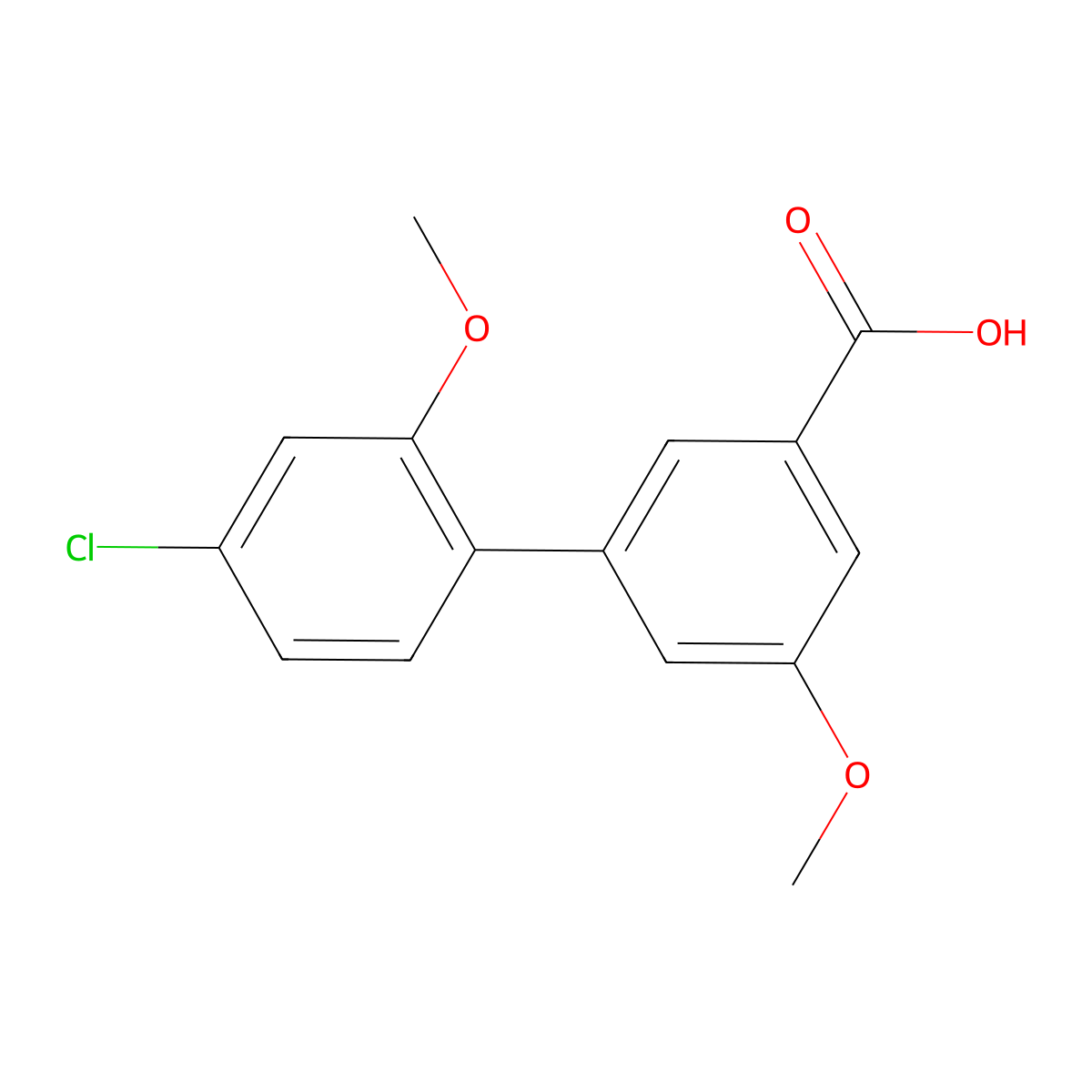 3-(4-Chloro-2-methoxyphenyl)-5-methoxybenzoic acid molecular structure, CAS 1261911-82-3