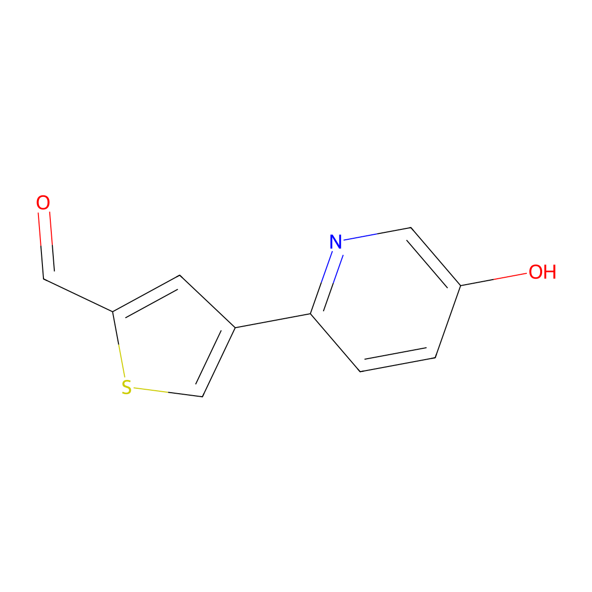 4-(5-Hydroxypyridin-2-yl)thiophene-2-carbaldehyde molecular structure, CAS 1261911-84-5