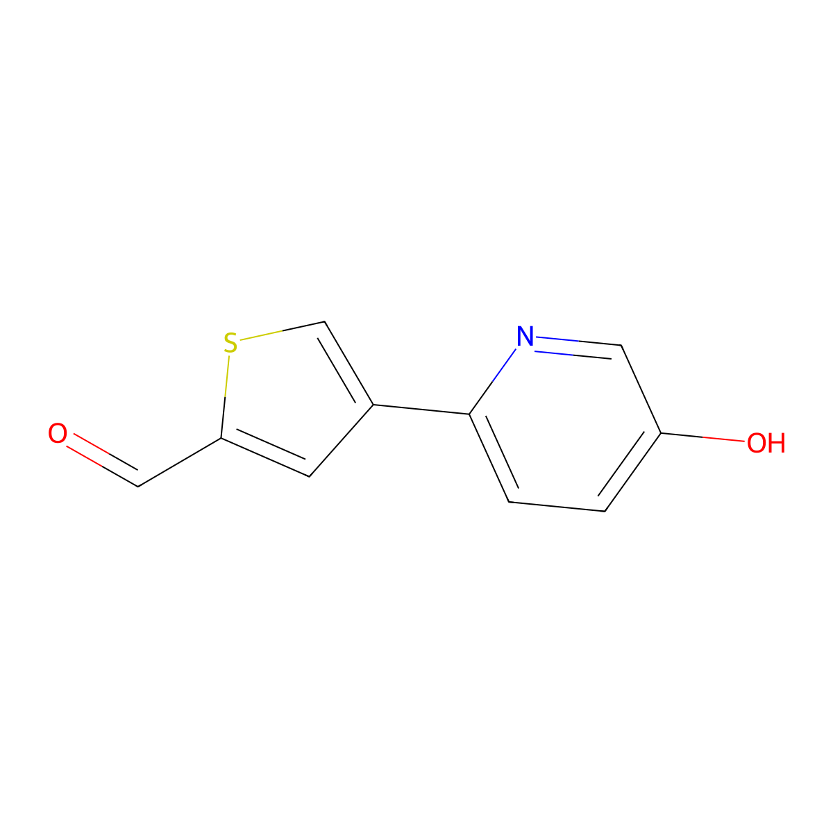 4-(5-Hydroxypyridin-2-yl)thiophene-2-carbaldehyde molecular structure, CAS 1261911-84-5