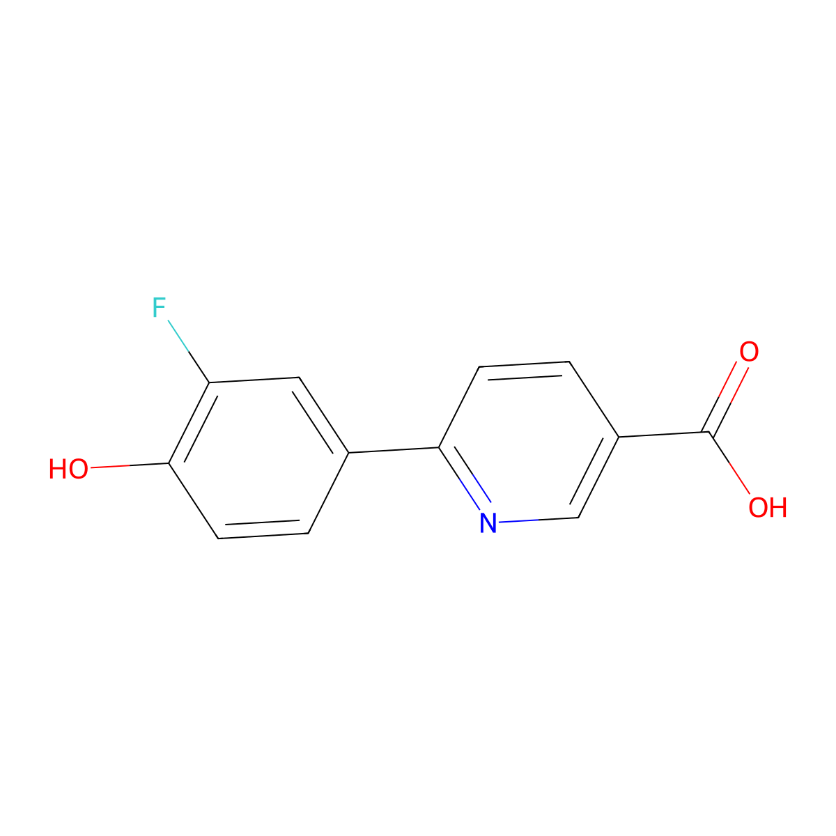 6-(3-Fluoro-4-hydroxyphenyl)nicotinic acid molecular structure, CAS 1261911-86-7