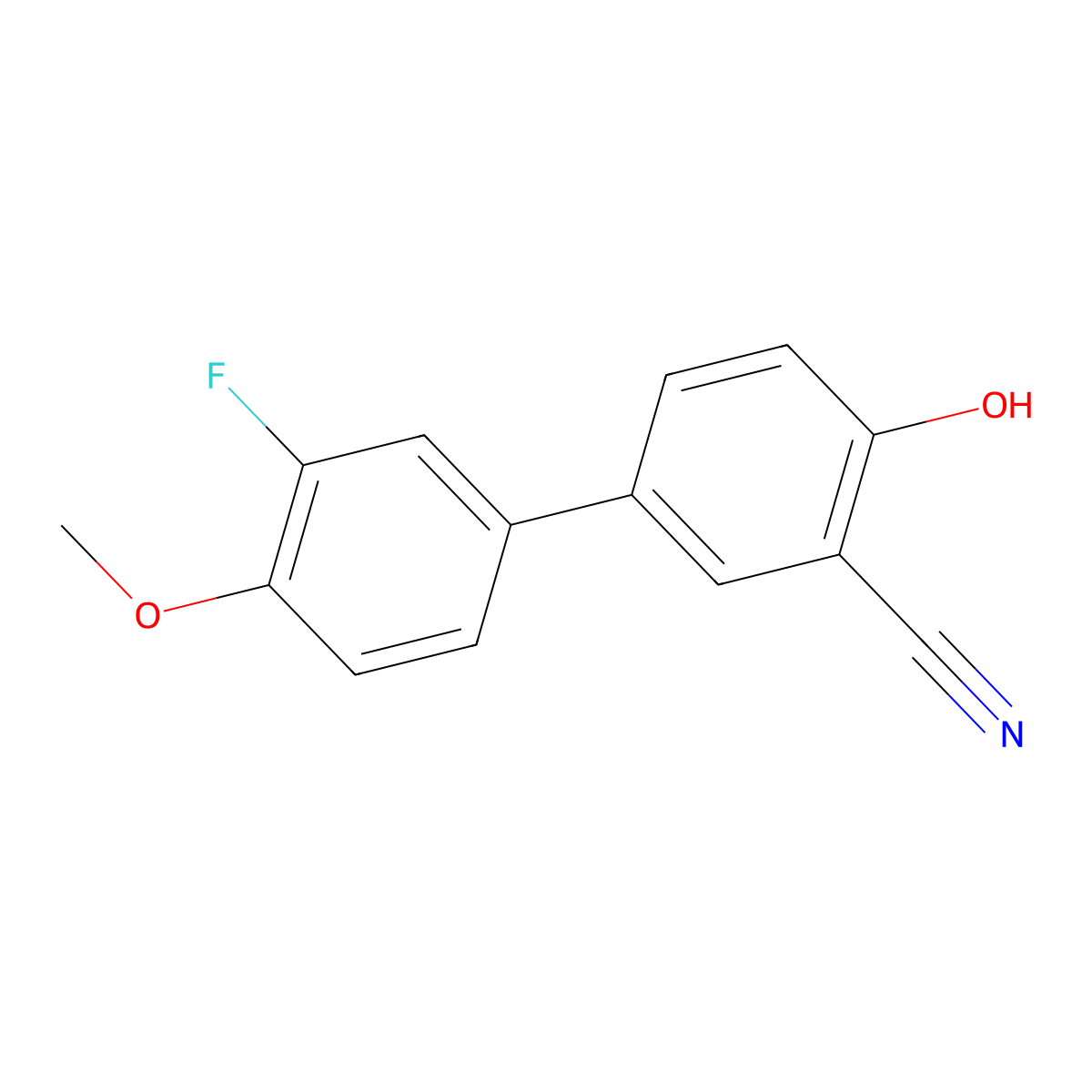 2-Cyano-4-(3-fluoro-4-methoxyphenyl)phenol molecular structure, CAS 1261911-87-8