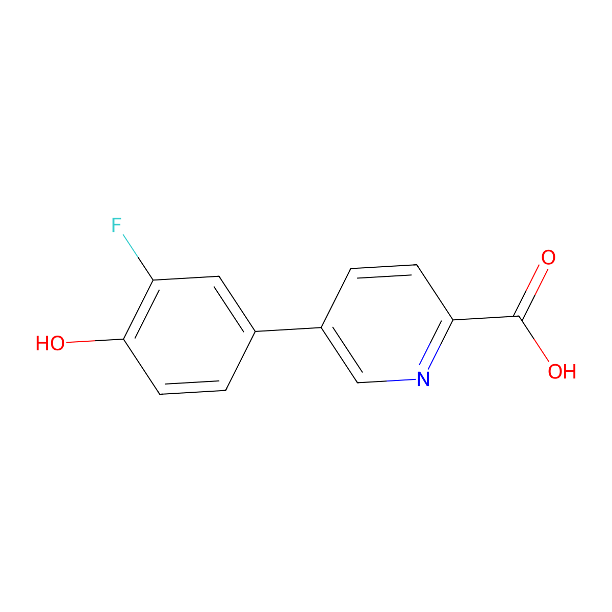 5-(3-Fluoro-4-hydroxyphenyl)picolinic acid molecular structure, CAS 1261911-92-5