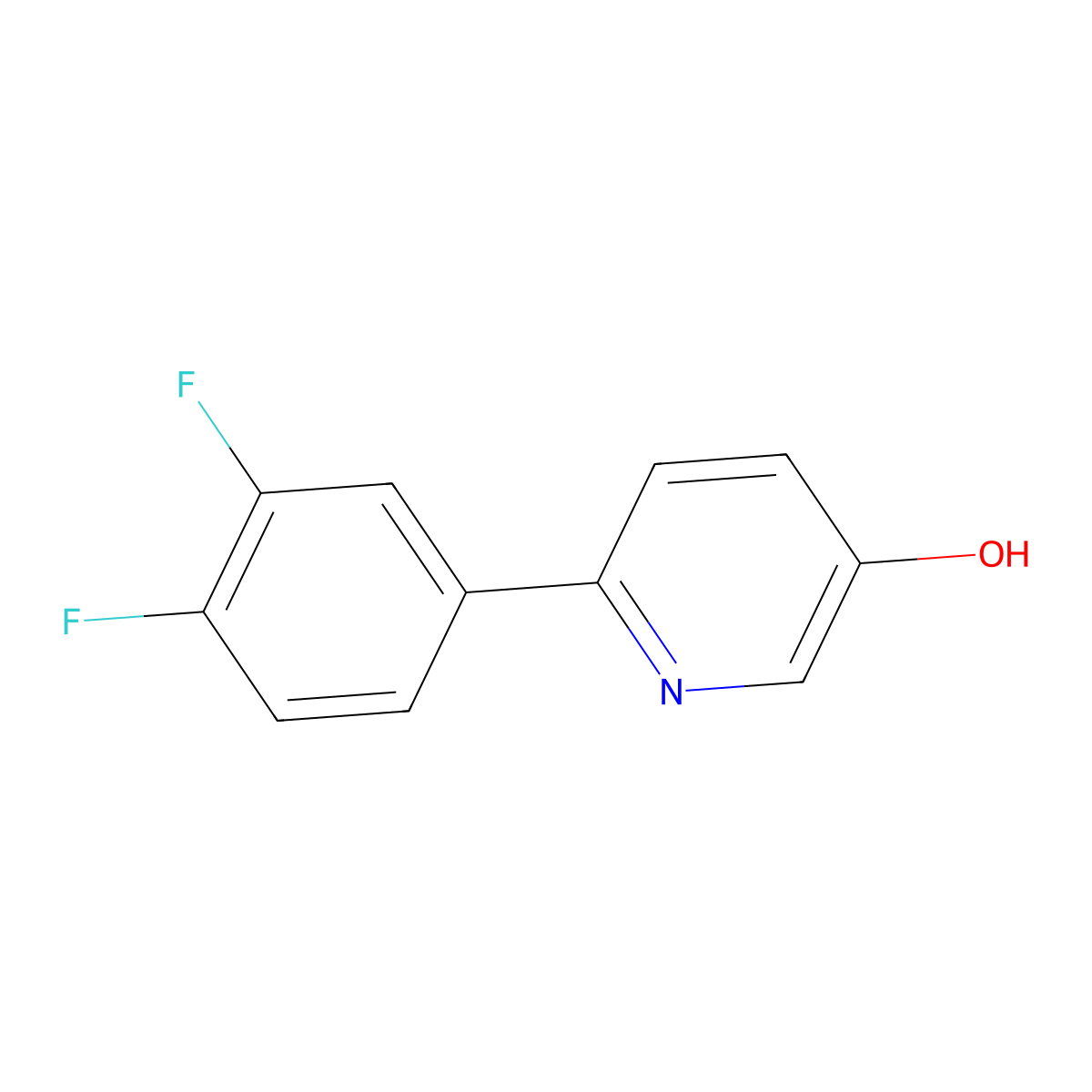 6-(3,4-Difluorophenyl)pyridin-3-ol molecular structure, CAS 1261911-93-6