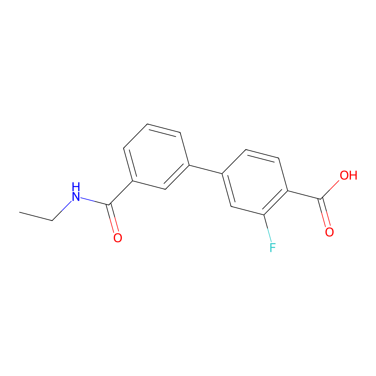 4-[3-(N-Ethylaminocarbonyl)phenyl]-2-fluorobenzoic acid molecular structure, CAS 1261911-95-8