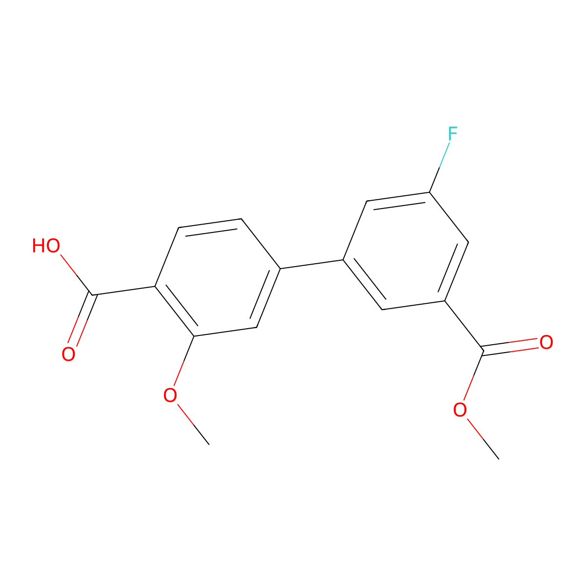 4-(3-Fluoro-5-methoxycarbonylphenyl)-2-methoxybenzoic acid molecular structure, CAS 1261911-96-9