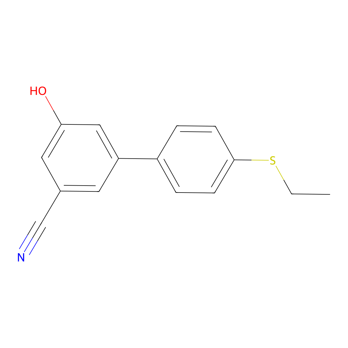 3-Cyano-5-(4-ethylthiophenyl)phenol molecular structure, CAS 1261911-99-2