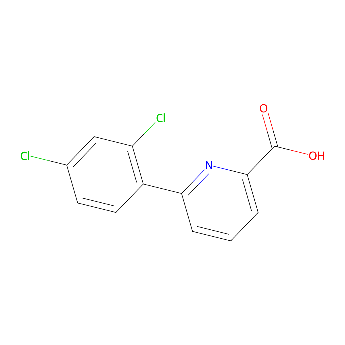 6-(2,4-Dichlorophenyl)picolinic acid molecular structure, CAS 1261912-00-8