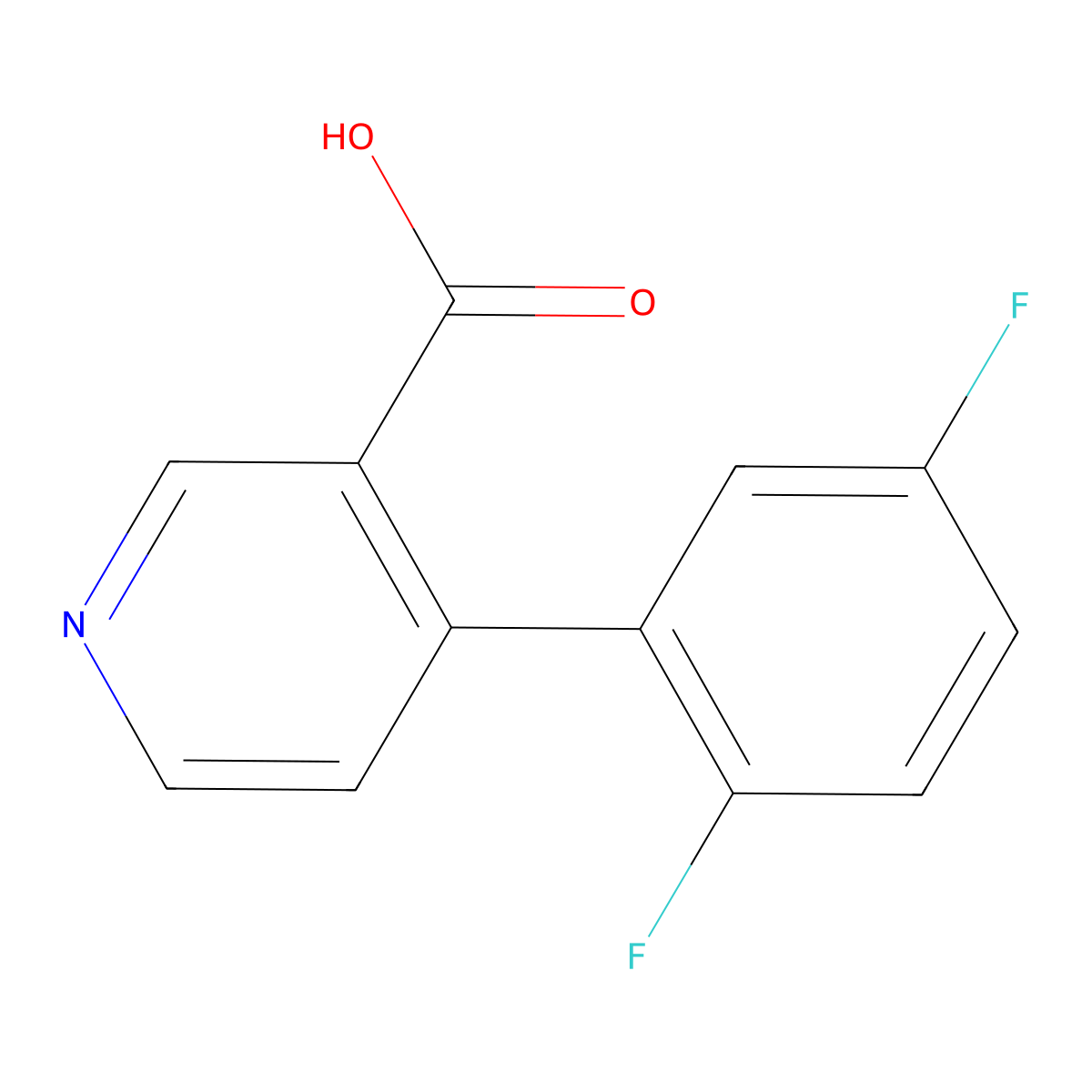 4-(2,5-Difluorophenyl)pyridine-3-carboxylic acid molecular structure, CAS 1261912-01-9