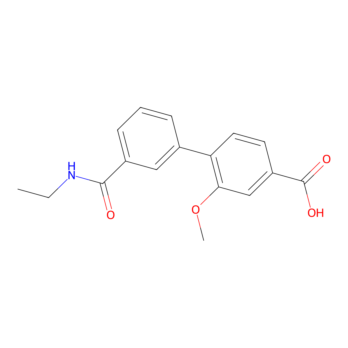 4-[3-(N-Ethylaminocarbonyl)phenyl]-3-methoxybenzoic acid molecular structure, CAS 1261912-07-5