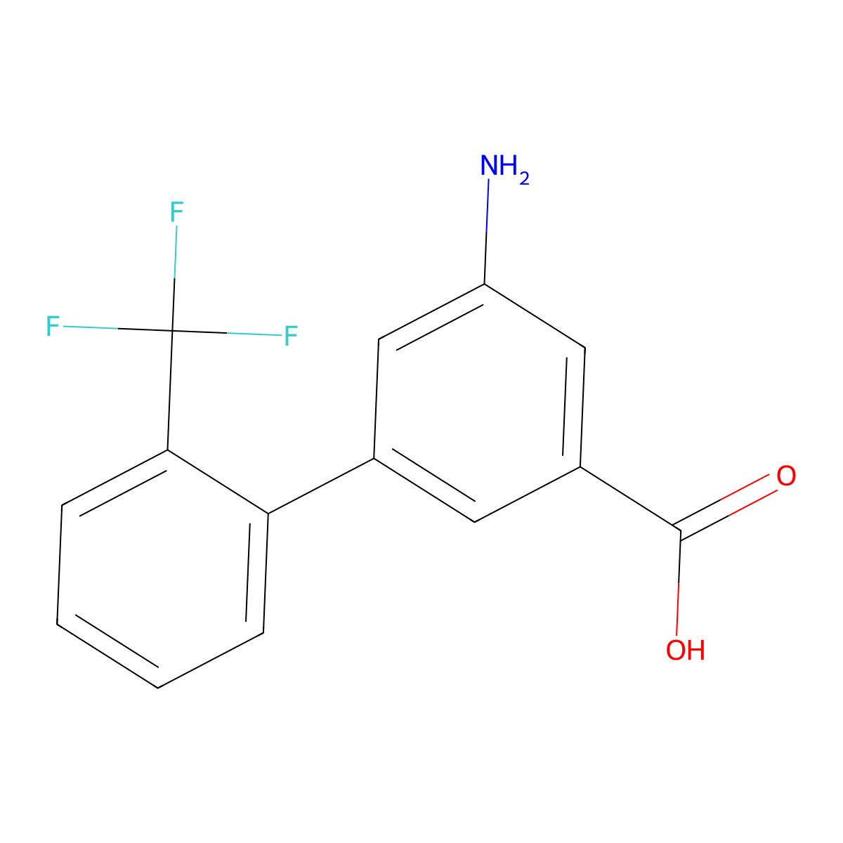3-Amino-5-(2-trifluoromethylphenyl)benzoic acid molecular structure, CAS 1261912-08-6