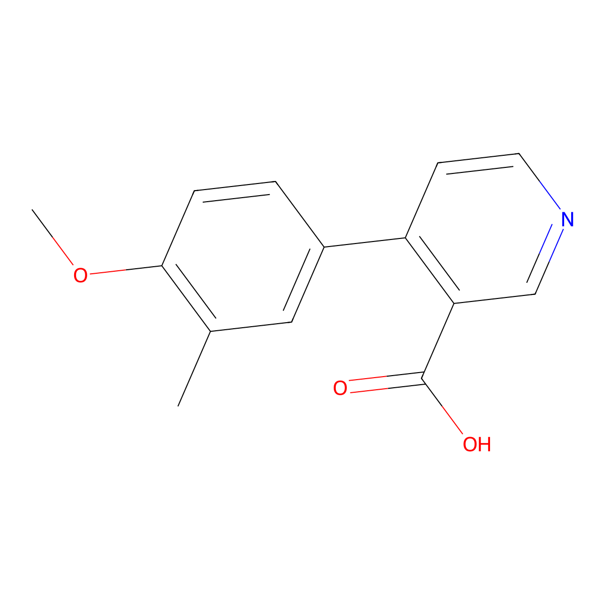 4-(4-Methoxy-3-methylphenyl)nicotinic acid molecular structure, CAS 1261912-16-6