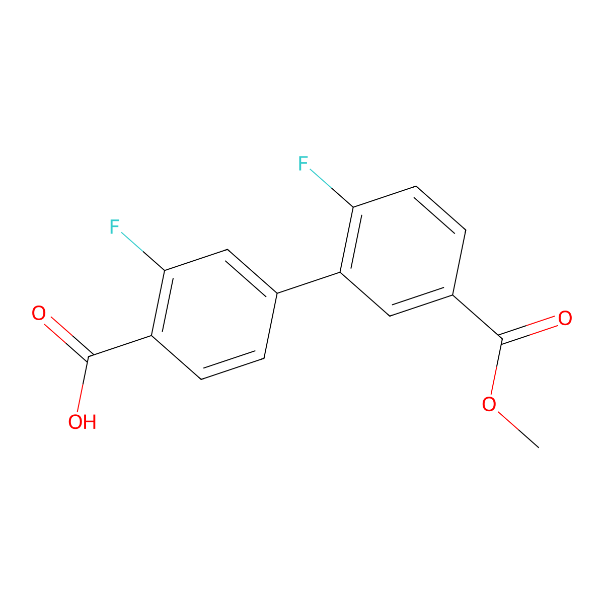 2-Fluoro-4-(2-fluoro-5-methoxycarbonylphenyl)benzoic acid molecular structure, CAS 1261912-20-2