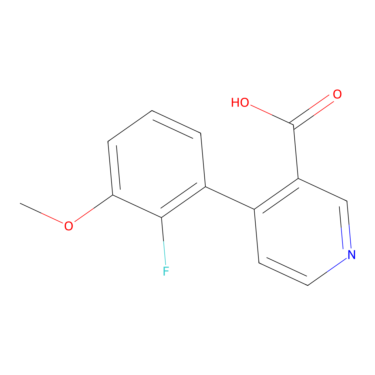 4-(2-Fluoro-3-methoxyphenyl)nicotinic acid molecular structure, CAS 1261912-22-4