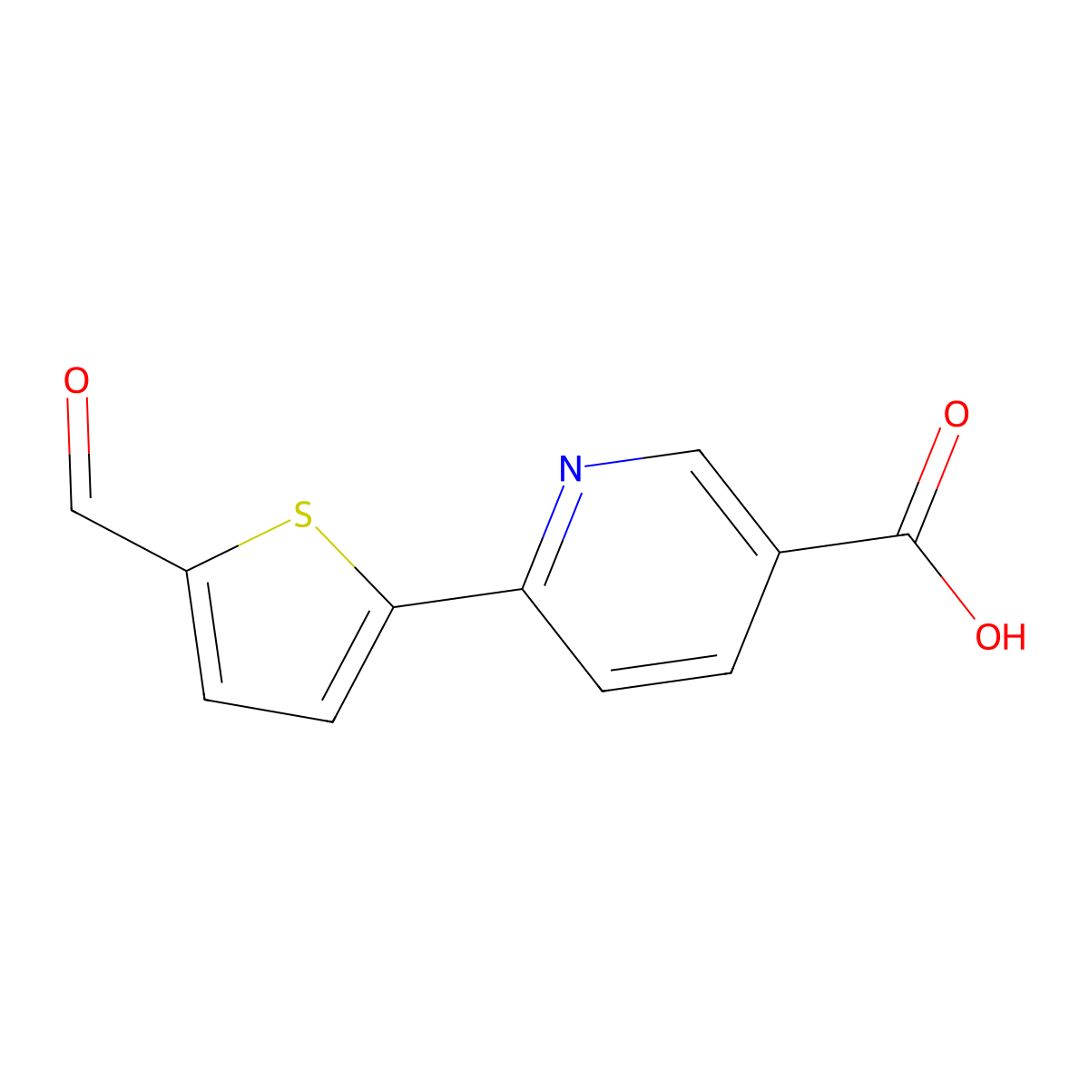 6-(5-Formylthiophen-2-YL)nicotinic acid molecular structure, CAS 1261912-24-6