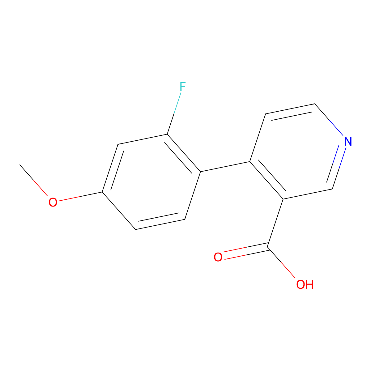 4-(2-Fluoro-4-methoxyphenyl)nicotinic acid molecular structure, CAS 1261912-26-8