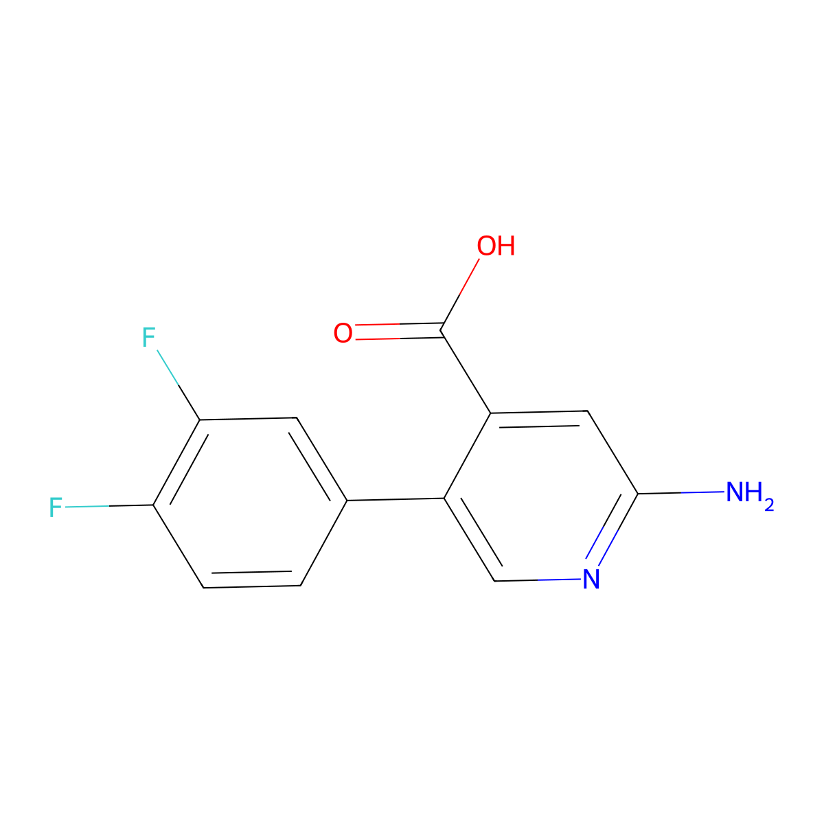 2-Amino-5-(3,4-difluorophenyl)pyridine-4-carboxylic acid molecular structure, CAS 1261912-34-8