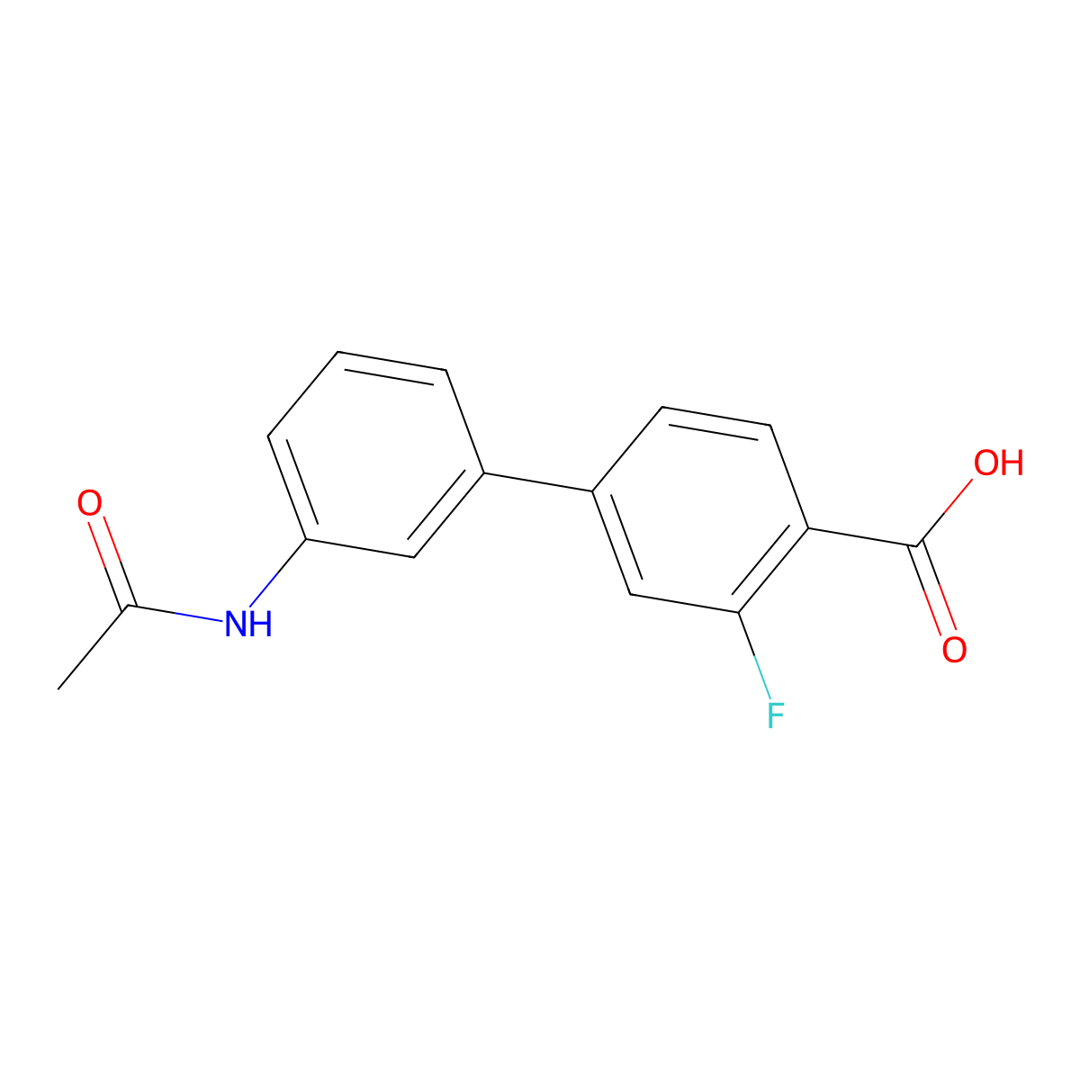 4-(3-Acetylaminophenyl)-2-fluorobenzoic acid molecular structure, CAS 1261912-38-2