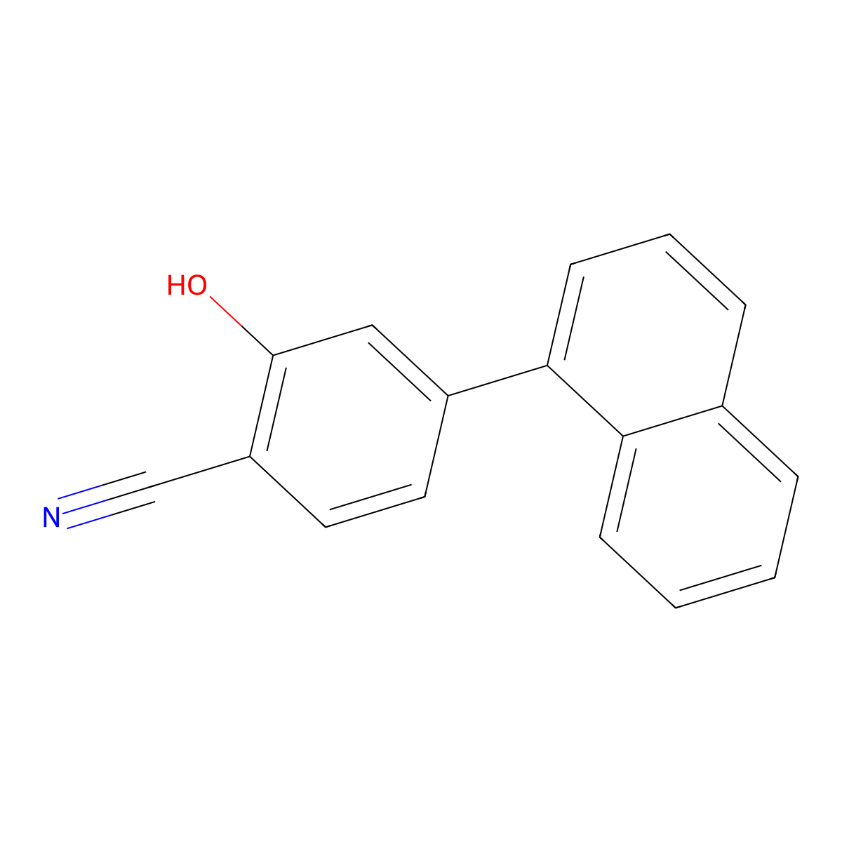 2-Hydroxy-4-(naphthalen-1-yl)benzonitrile molecular structure, CAS 1261912-40-6