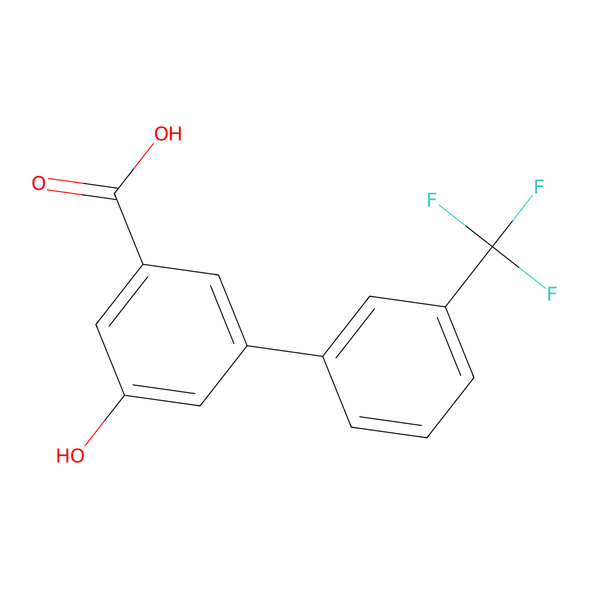 5-Hydroxy-3-(3-trifluoromethylphenyl)benzoic acid molecular structure, CAS 1261912-53-1