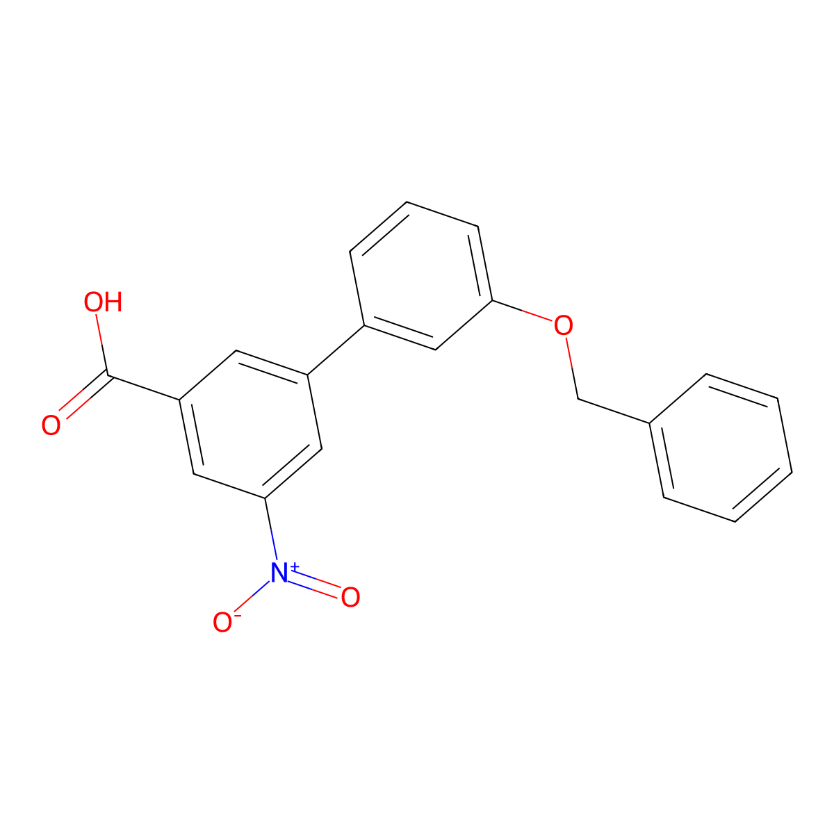 3-(3-Benzyloxyphenyl)-5-nitrobenzoic acid molecular structure, CAS 1261912-55-3
