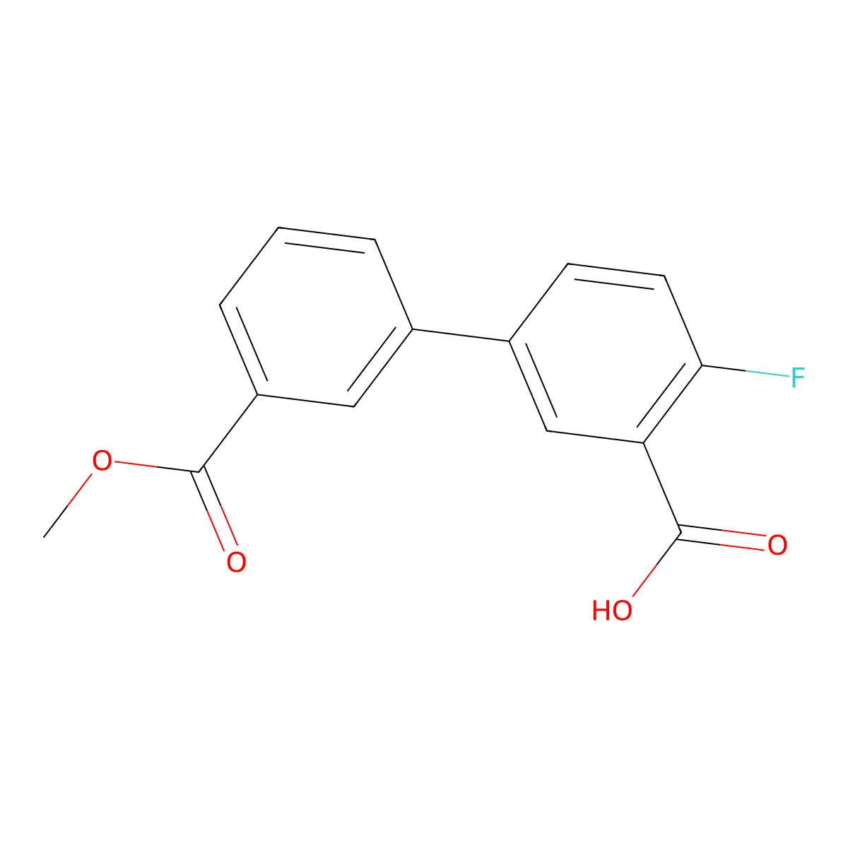 2-Fluoro-5-(3-methoxycarbonylphenyl)benzoic acid molecular structure, CAS 1261912-57-5