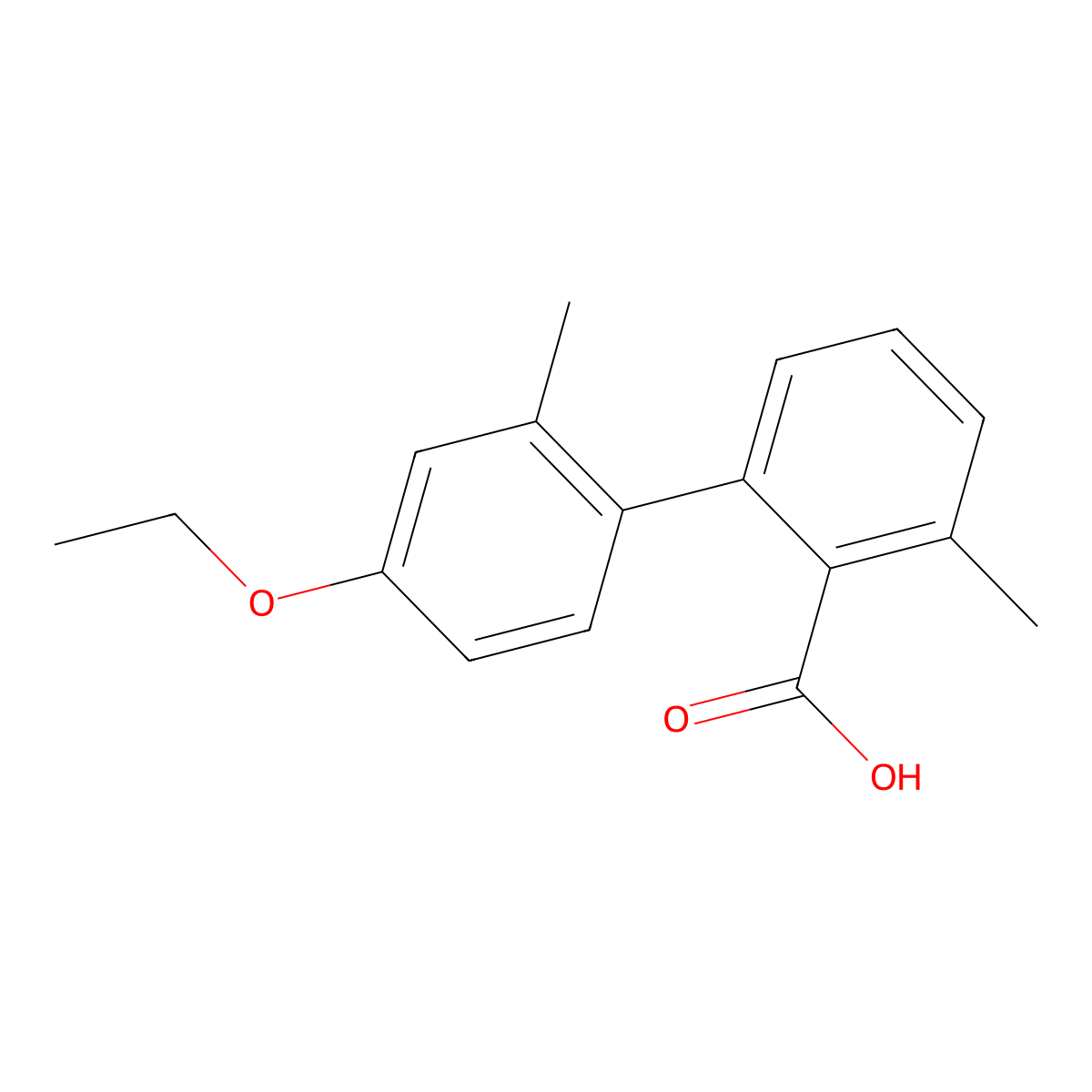 2-(4-Ethoxy-2-methylphenyl)-6-methylbenzoic acid molecular structure, CAS 1261912-65-5