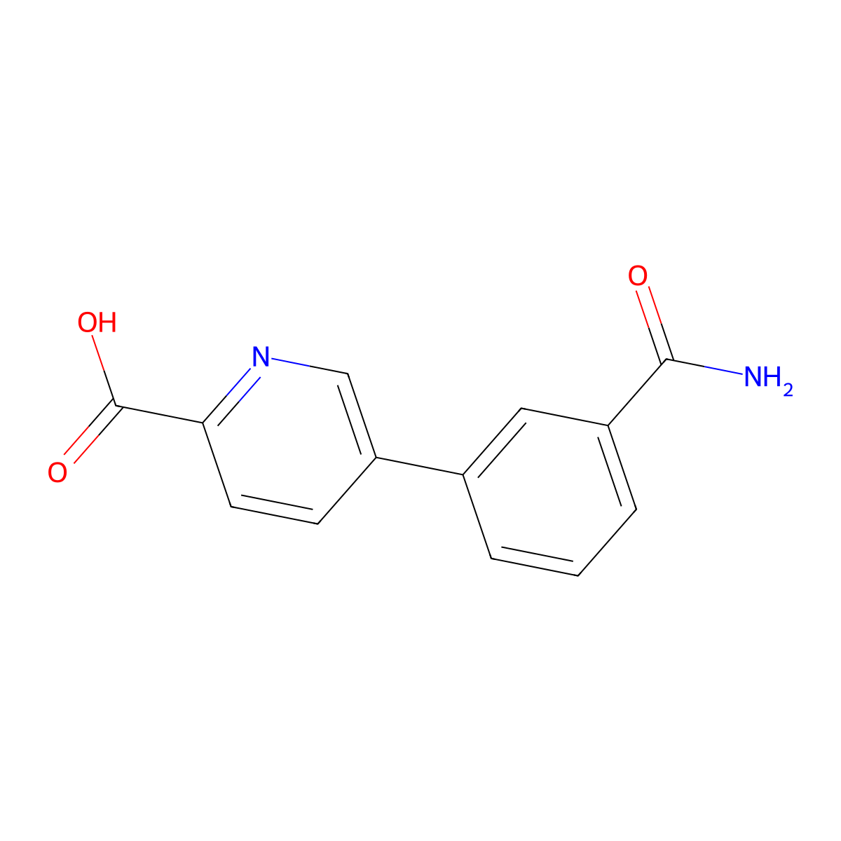 5-(3-Carbamoylphenyl)picolinic acid molecular structure, CAS 1261912-75-7