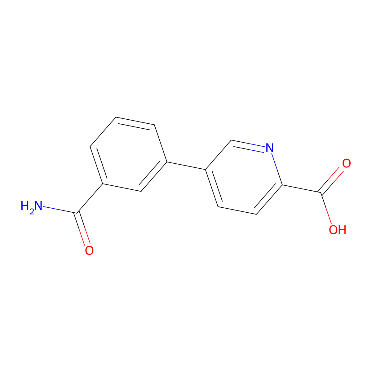 5-(3-Carbamoylphenyl)picolinic acid molecular structure, CAS 1261912-75-7
